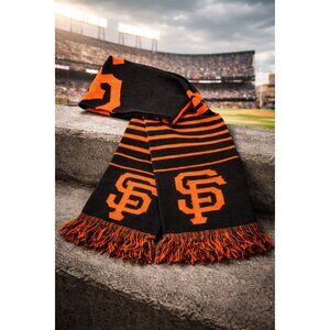 San Francisco Giants Scarf Black Orange Fringe SF Logo Stadium Fan Gear